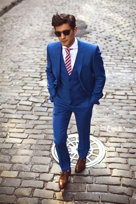 black and blue suit combination.